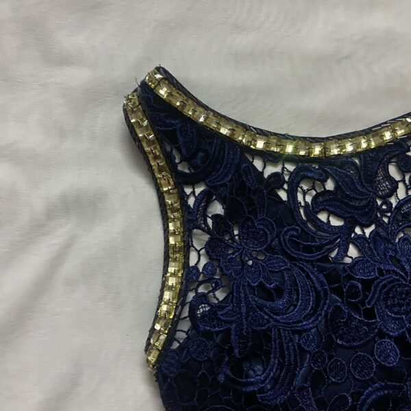 Navy Stone Embellished Long Gown (M/L) - Image 4