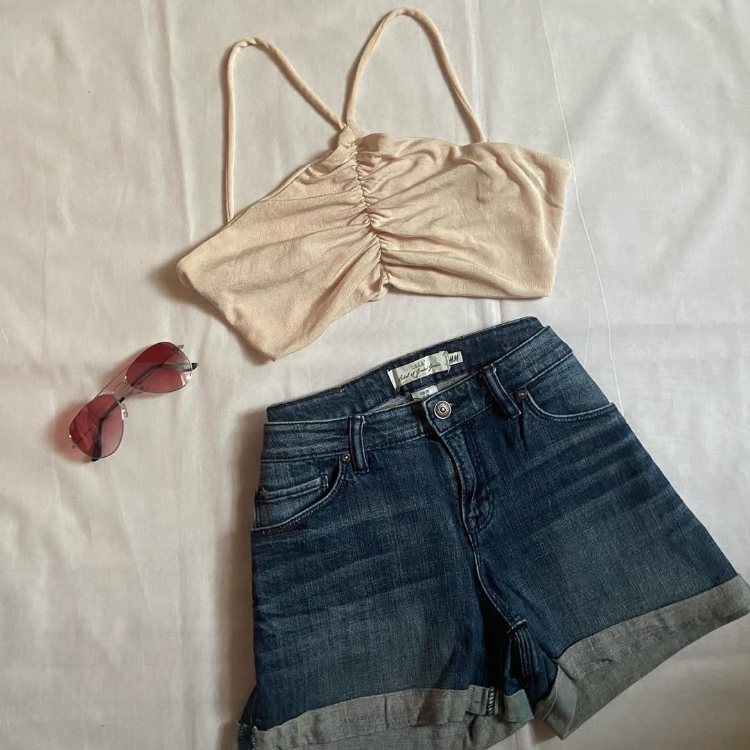 Light Peach Tie Up Beach Top (S)
