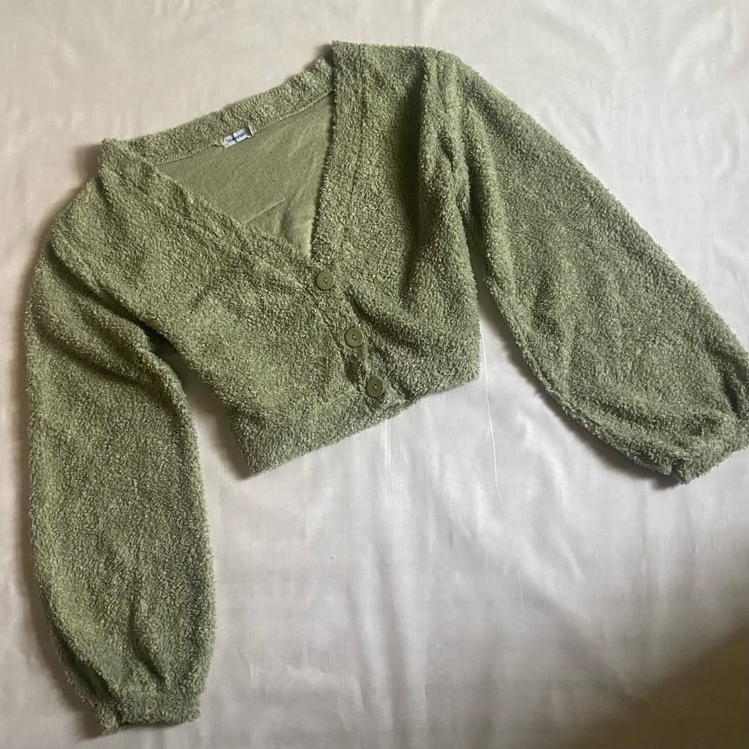 Green Cropped Cardigan (M/L)