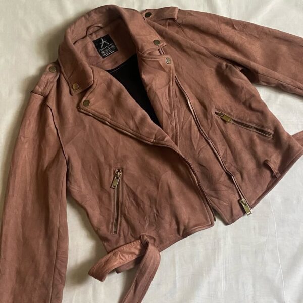 Asymmetric Zipper Suede Jacket (S/M/L)