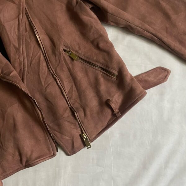 Asymmetric Zipper Suede Jacket (S/M/L) - Image 3