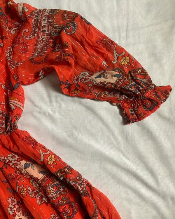 Beautiful Printed Organza Dress (L) - Image 2