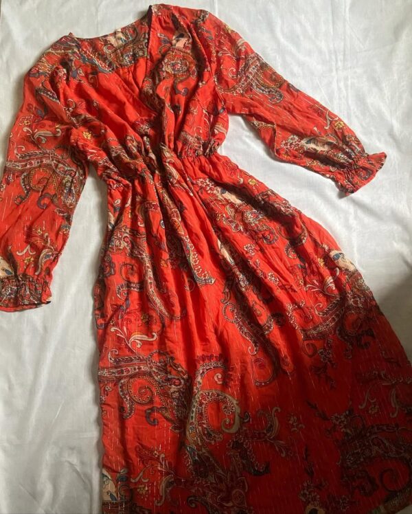 Beautiful Printed Organza Dress (L) - Image 3