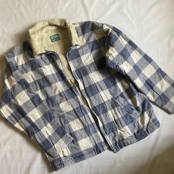 Blue Checkered Wool Jacket (S/M/L)