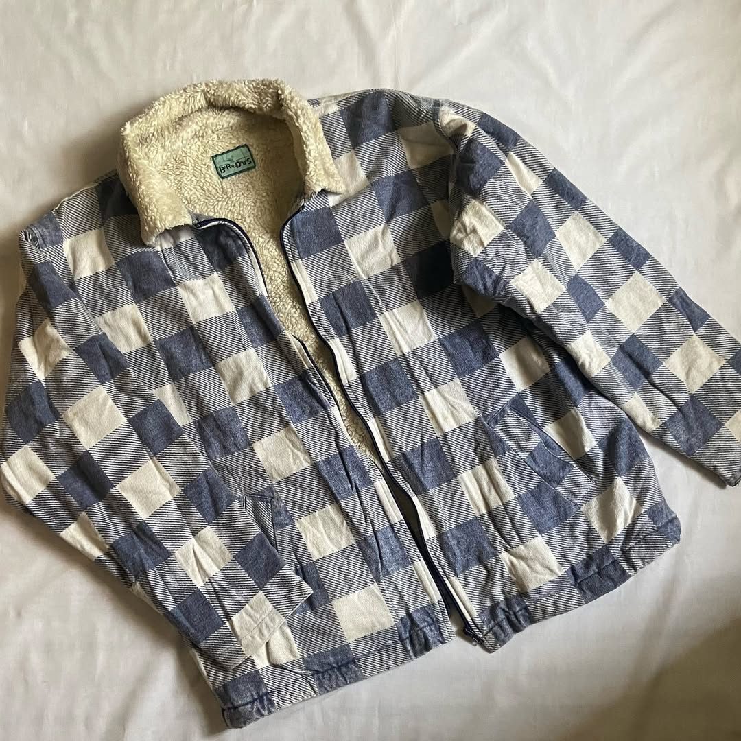 Blue Checkered Wool Jacket (S/M/L)