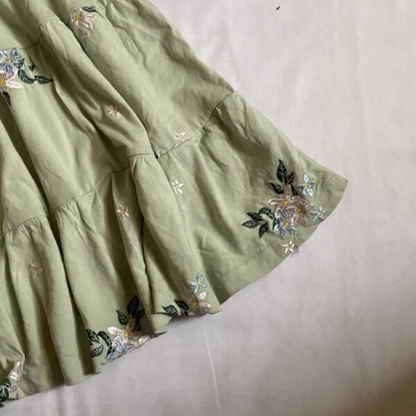 Sage Green Embroidered Dress (S/M) - Image 3
