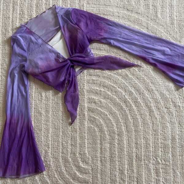 Purple sheer mesh top (XS/S), Pink Skirt (S/M) - Image 2